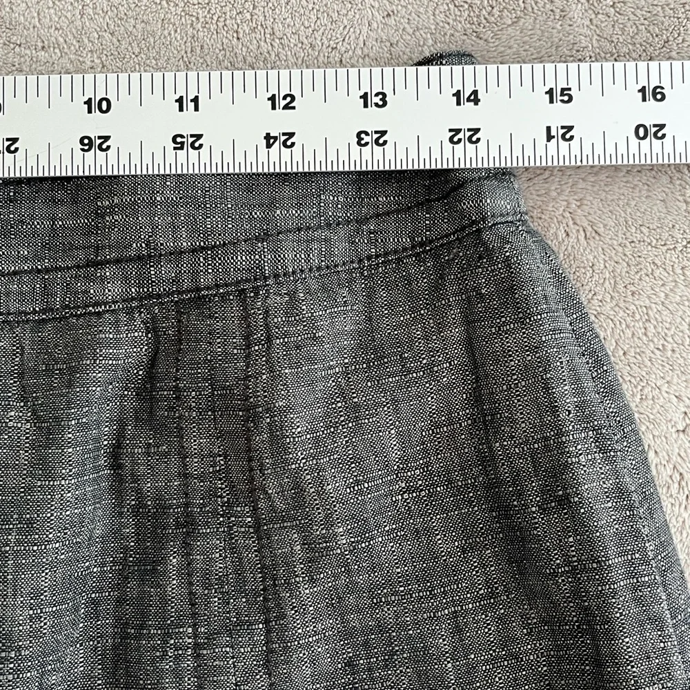 J. Crew 100% Linen Charcoal Grey A Line Skirt Careerwear Coastal Chic Size 4